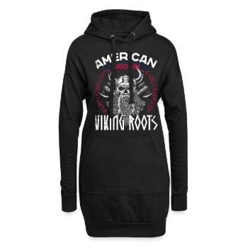 Stolzer Amerikanischer Nordische Wikinger - Hoodie-Kleid - Schwarz - Vorne