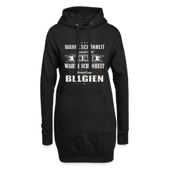 Wahre Schönheit kommt aus Belgien Design - Hoodie-Kleid - Schwarz - Vorne