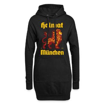 Heimat München Design mit den Löwen - Hoodie-Kleid - Schwarz - Vorne