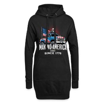 Amerika Ersticken Seit 1776 4. Juli - Hoodie-Kleid - Schwarz - Vorne