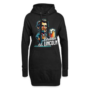 Boire comme Lincoln Design vintage rétro - Sweat-shirt à capuche long Femme - noir - Devant