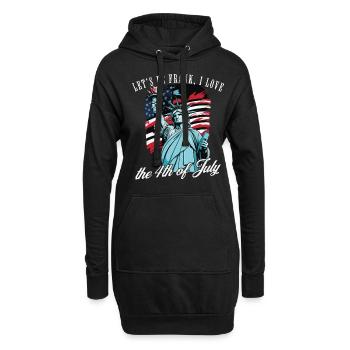Drapeau américain de la Statue de la Liberté du 4 juillet - Sweat-shirt à capuche long Femme - noir - Devant