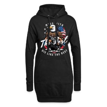 Mess With Best Funny Freedom Design 4. Juli - Hoodie-Kleid - Schwarz - Vorne
