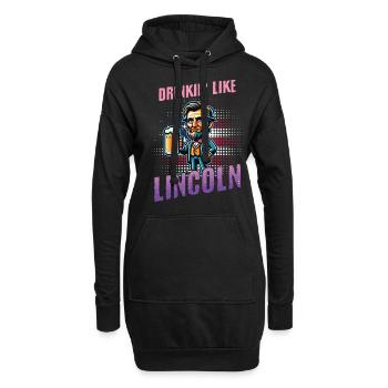 Drinkin Like Lincoln Design rétro vintage - Sweat-shirt à capuche long Femme - noir - Devant