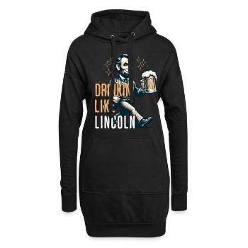 Boire comme Lincoln Design vintage rétro - Sweat-shirt à capuche long Femme - noir - Devant
