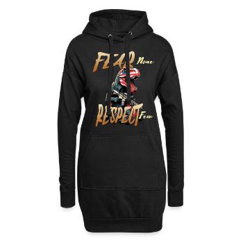 Fear None Respect Few Funny USA Dinosaur - Hoodie-Kleid - Schwarz - Vorne