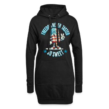 Taste of Freedom 4 juillet Ice Cream Design - Sweat-shirt à capuche long Femme - noir - Devant