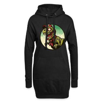 T-Rex dinosaure zombie Halloween Costume Décoration - Sweat-shirt à capuche long Femme - noir - Devant
