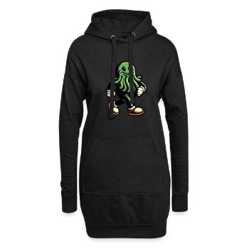 Happy Cthulhu mascotte drôle de monstre - Sweat-shirt à capuche long Femme - noir - Devant