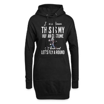 Lustige Halloween Hexe Flieg Mit Mir Bin Ein Besen - Hoodie-Kleid - Schwarz - Vorne