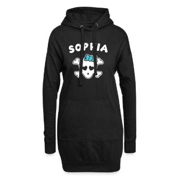 Piratin Sophia Design für Mädchen und Frauen - Hoodie-Kleid - Schwarz - Vorne