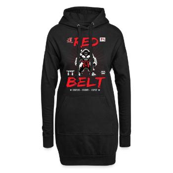 Ceinture rouge en arts martiaux - Ceinture rouge - Sweat-shirt à capuche long Femme - noir - Devant