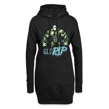 Lustiger Wortspiel Spruch Muskulöser Zombie - Hoodie-Kleid - Schwarz - Vorne