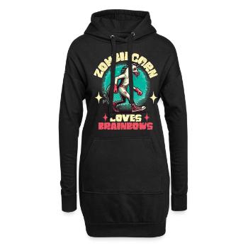Zombie Einhorn Liebhaber Lustiger Halloween Spruch - Hoodie-Kleid - Schwarz - Vorne