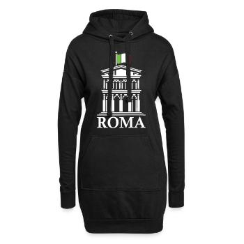 Roma Design mit Fahne und römischer Baukunst - Hoodie-Kleid - Schwarz - Vorne