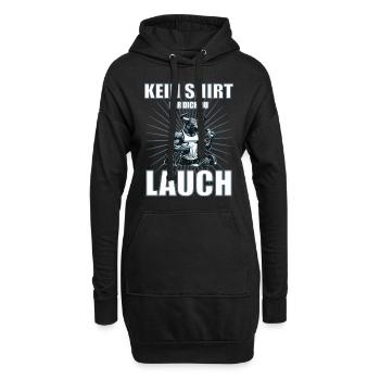 Lustiges Lauch-Design mit Bodybuilder-Stier - Hoodie-Kleid - Schwarz - Vorne
