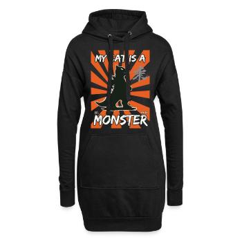 Conception amusante de chat : Mon chat est un monstre - Sweat-shirt à capuche long Femme - noir - Devant