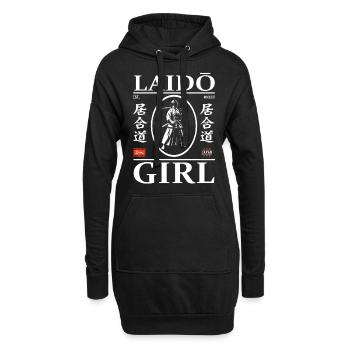 Conception de fille Iaido avec Kanji – Combat à l’épée et Ele - Sweat-shirt à capuche long Femme - noir - Devant