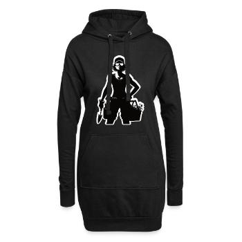 Design de jardinier pour la femme à la main verte - Sweat-shirt à capuche long Femme - noir - Devant