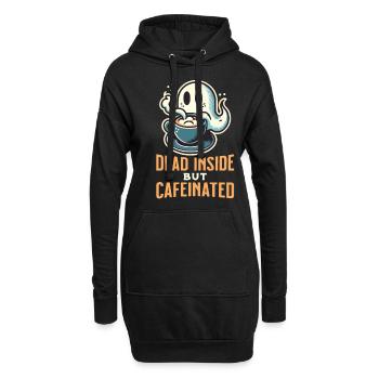 Lustiges Kaffee Gespenst Halloween Spruch Design - Hoodie-Kleid - Schwarz - Vorne