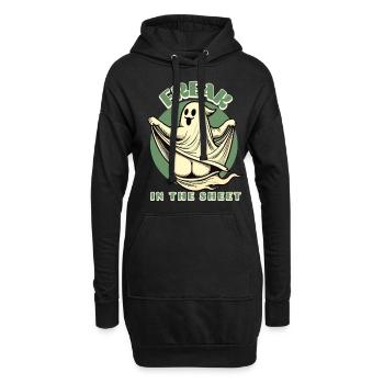 Freak dans la feuille Drôle Halloween fantôme - Sweat-shirt à capuche long Femme - noir - Devant