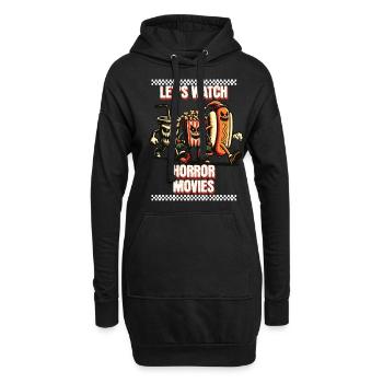 Regardons des films d’horreur Dicton drôle Design - Sweat-shirt à capuche long Femme - noir - Devant