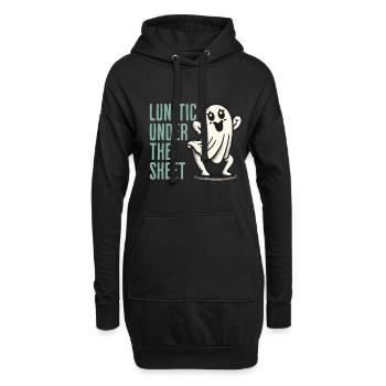 Lunatique sous le drap drôle de conception fantôme - Sweat-shirt à capuche long Femme - noir - Devant