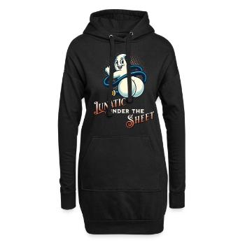 Gespenst Zeigt Hintern Lustiges Spruch Design - Hoodie-Kleid - Schwarz - Vorne