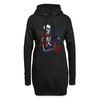 Déguisement effrayant d’un amateur de café drôle - Sweat-shirt à capuche long Femme - noir - Devant