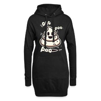 Lustiges Kackhaufen Gespenst Poo Anstatt Boo - Hoodie-Kleid - Schwarz - Vorne