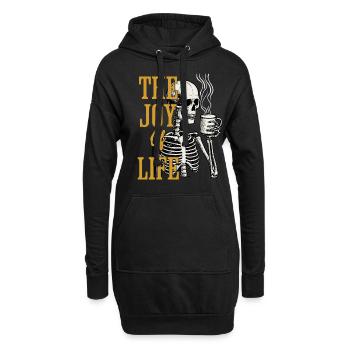 Café La joie de vivre Drôle d’amateur de café - Sweat-shirt à capuche long Femme - noir - Devant