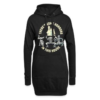 Il y a des horreurs drôles de dicton d’Halloween - Sweat-shirt à capuche long Femme - noir - Devant