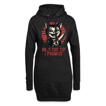 Drôle de chat ne disant que le pourboire Chat psycho - Sweat-shirt à capuche long Femme - noir - Devant