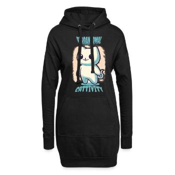 Tenue drôle d’Halloween avec des chats fantômes mignons - Sweat-shirt à capuche long Femme - noir - Devant