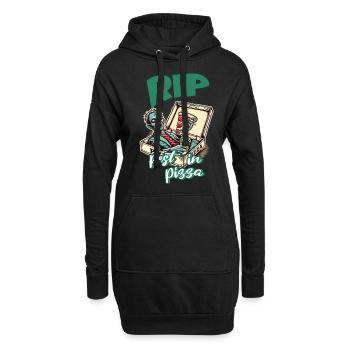 Spooky Lustiger Pizzaliebhaber Zombie - Hoodie-Kleid - Schwarz - Vorne