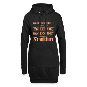 Wahre Schönheit kommt aus Frankfurt Design - Hoodie-Kleid - Schwarz - Vorne