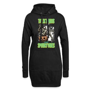 Cuisses épaisses et vibrations effrayantes Halloween Girls - Sweat-shirt à capuche long Femme - noir - Devant
