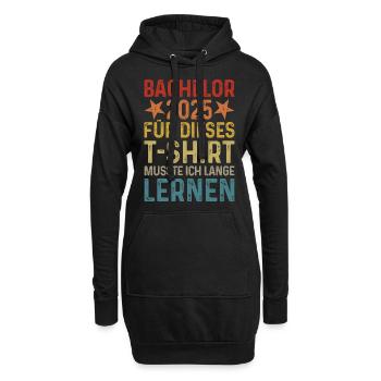 Bachelor 2025 T-Shirt lange lernen retro Geschenk - Hoodie-Kleid - Schwarz - Vorne