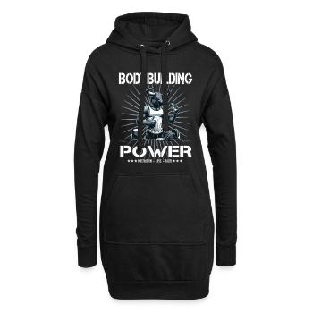 Bodybuilding Power – So stark wie ein Stier - Hoodie-Kleid - Schwarz - Vorne