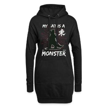 Chats Kaiju Design pour chats et fan de monstres - Sweat-shirt à capuche long Femme - noir - Devant