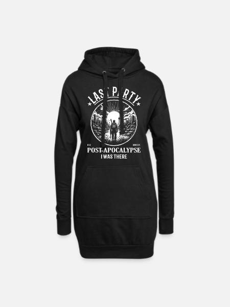 Postapokalypsen Design - Last Party, I Was There - Hoodie-Kleid - Schwarz