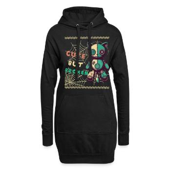 Mentaler Psychopath Süß Aber Kaputt Design - Hoodie-Kleid - Schwarz - Vorne