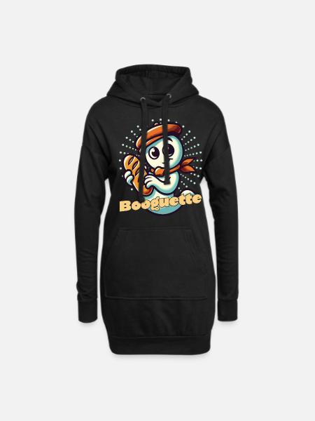 Gespenst Baguette Liebhaber Booguette - Hoodie-Kleid - Schwarz