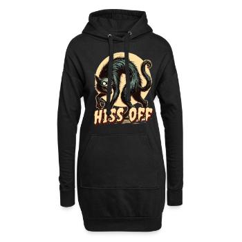 Gruselige Katzenkunst Hiss Off - Hoodie-Kleid - Schwarz - Vorne