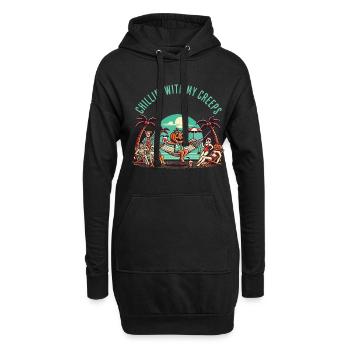 Chillin' Mit Meinen Creeps Kürbis - Hoodie-Kleid - Schwarz - Vorne