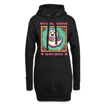 Meine Freundin Ist Mein Boo Geist - Hoodie-Kleid - Schwarz - Vorne