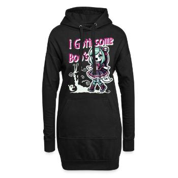 Halloween Goth Girl J’ai des fantômes - Sweat-shirt à capuche long Femme - noir - Devant