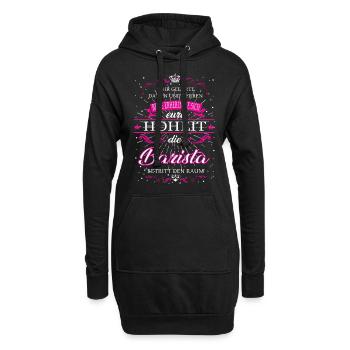 Votre Altesse le Barista entre dans la pièce - Sweat-shirt à capuche long Femme - noir - Devant