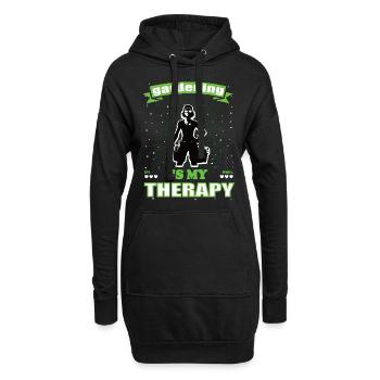 Gartenarbeit ist meine Therapie - Gartenfreunde - Hoodie-Kleid - Schwarz - Vorne