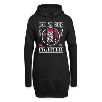 Combattant de taekwondo – Force, concentration, perfection - Sweat-shirt à capuche long Femme - noir - Devant